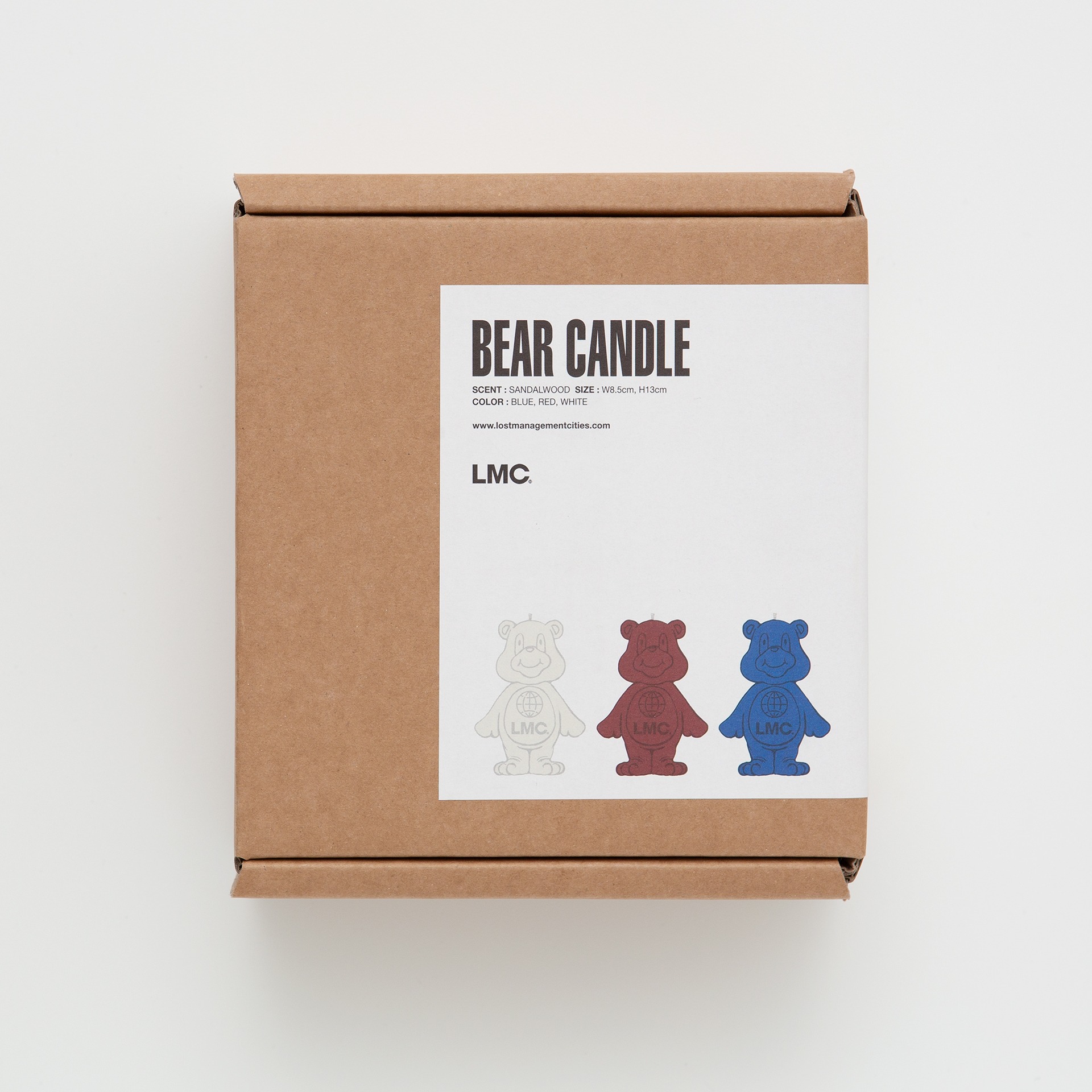 LMC BEAR CANDLE red