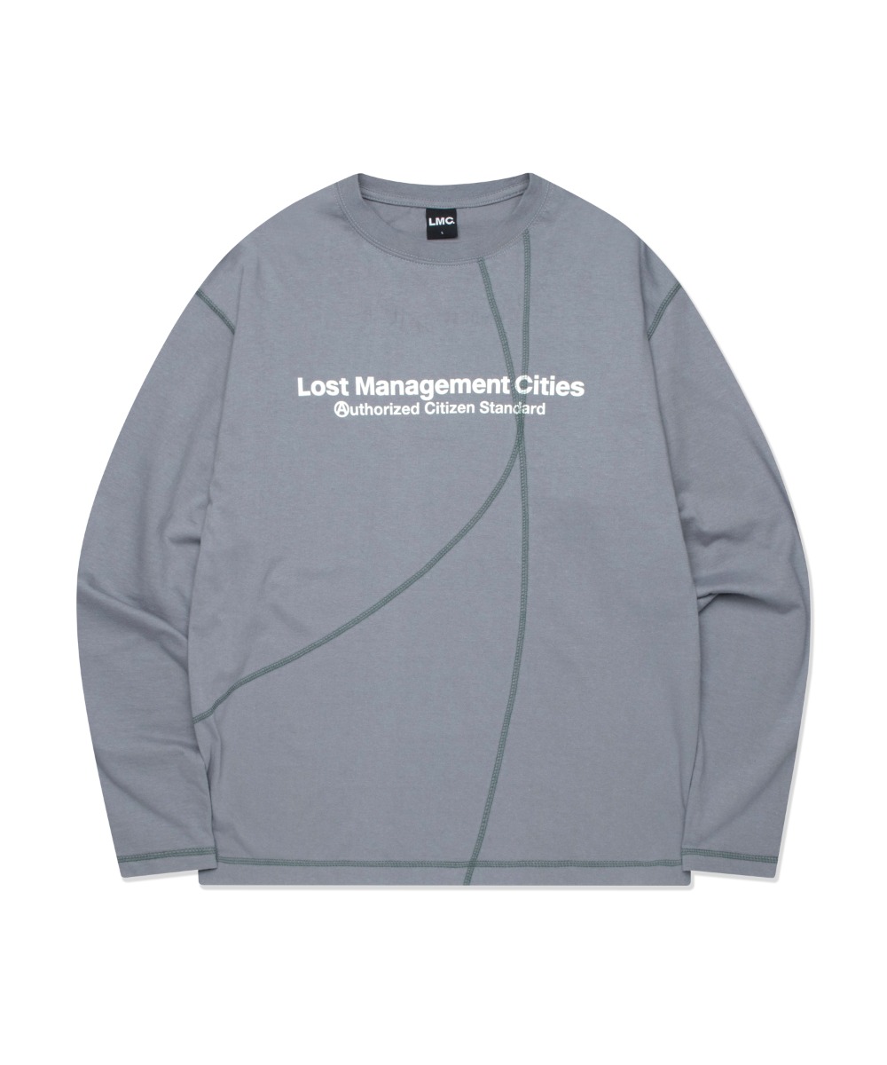 CNTRST CURVED LONG SLV TEE charcoal