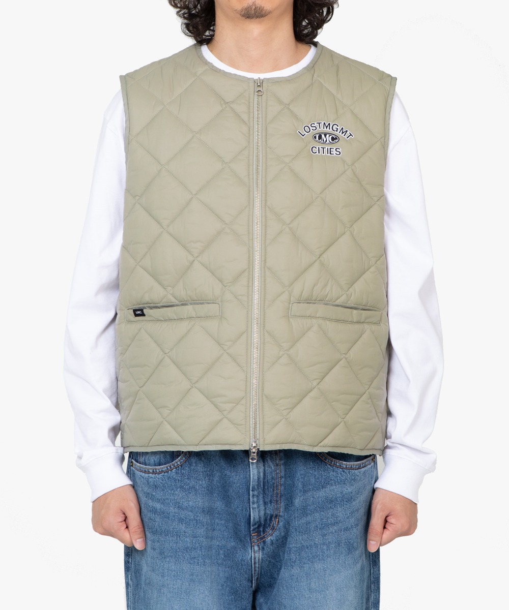 LMC OVAL QUILTED VEST sand